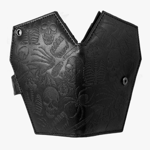 Kreepsville 666 Gothic Black Embossed Coffin Wallet - Picture 3 of 11